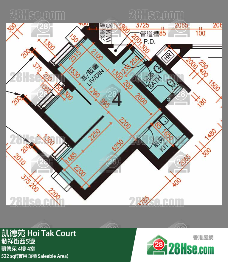 凯德苑 凯德苑 4楼 4室 平面图