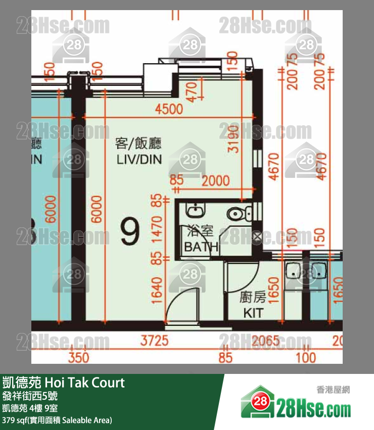 凯德苑 凯德苑 4楼 9室 平面图