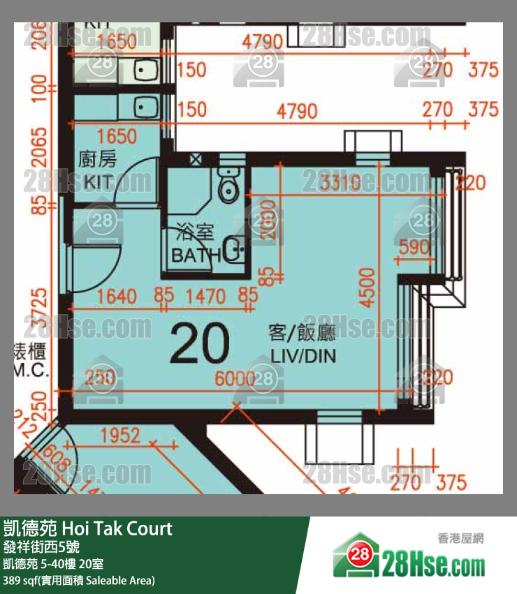 凱德苑 凱德苑 40樓 20室 平面圖