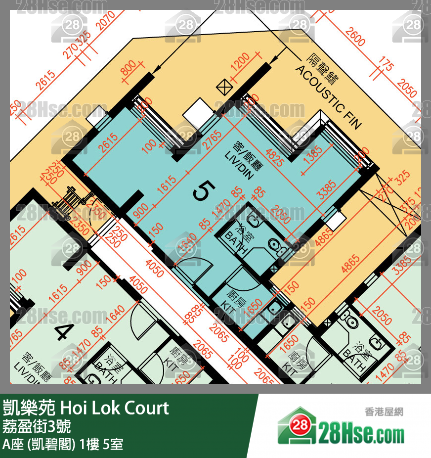 凱樂苑 A座 (凱碧閣) 1樓 5室 平面圖