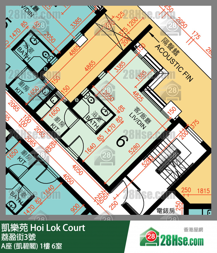 凱樂苑 A座 (凱碧閣) 1樓 6室 平面圖