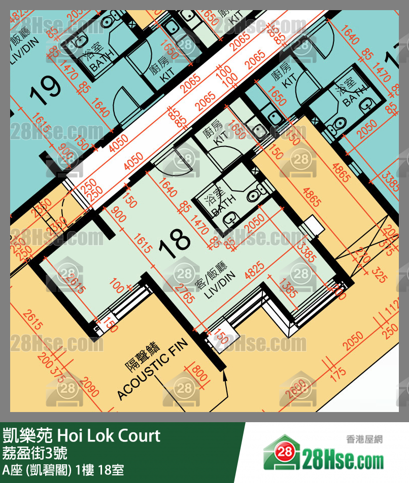 凱樂苑 A座 (凱碧閣) 1樓 18室 平面圖