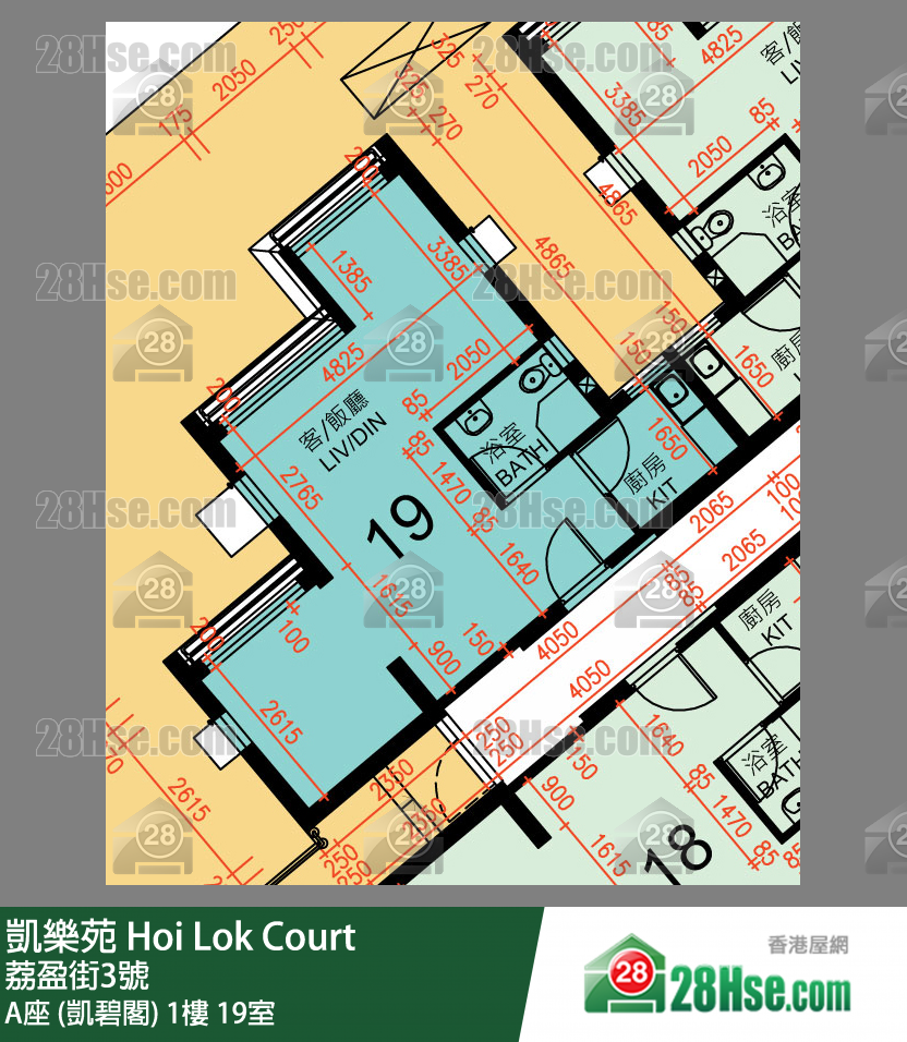 凱樂苑 A座 (凱碧閣) 1樓 19室 平面圖