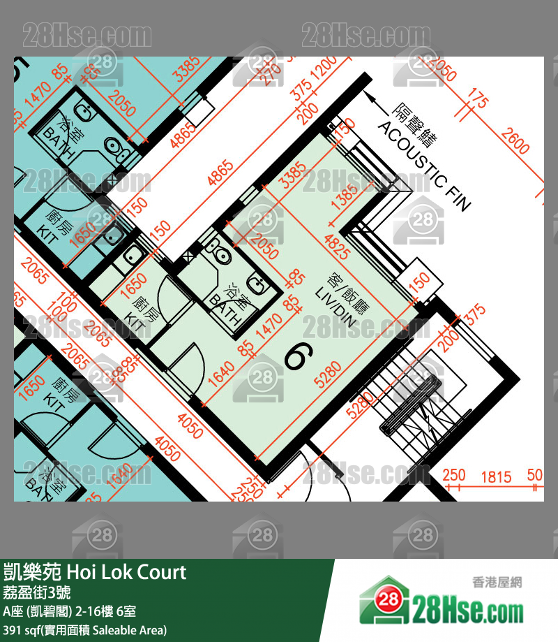 凱樂苑 A座 (凱碧閣) 3樓 6室 平面圖