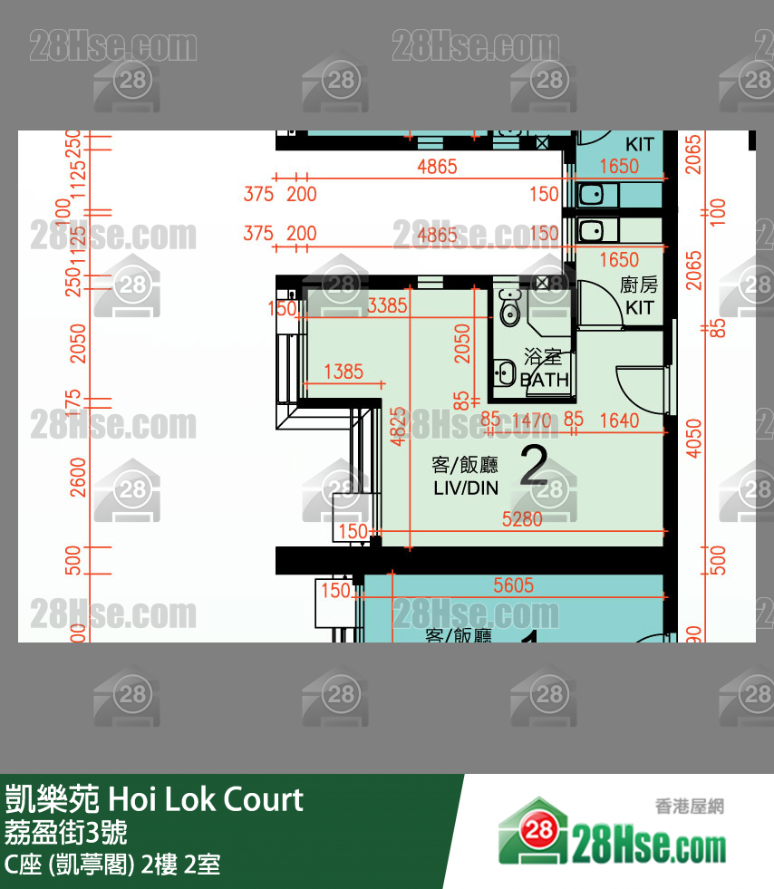 凱樂苑 C座 (凱葶閣) 2樓 2室 平面圖