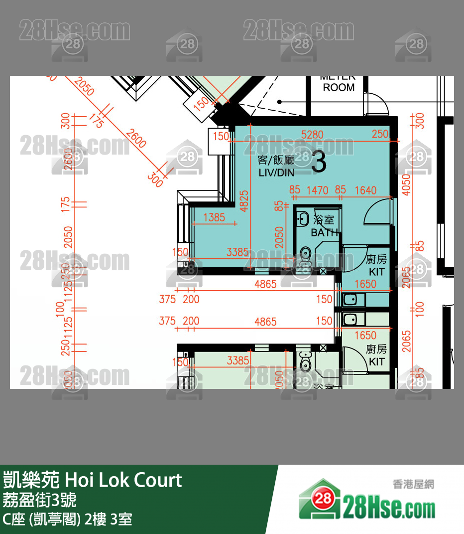凱樂苑 C座 (凱葶閣) 2樓 3室 平面圖