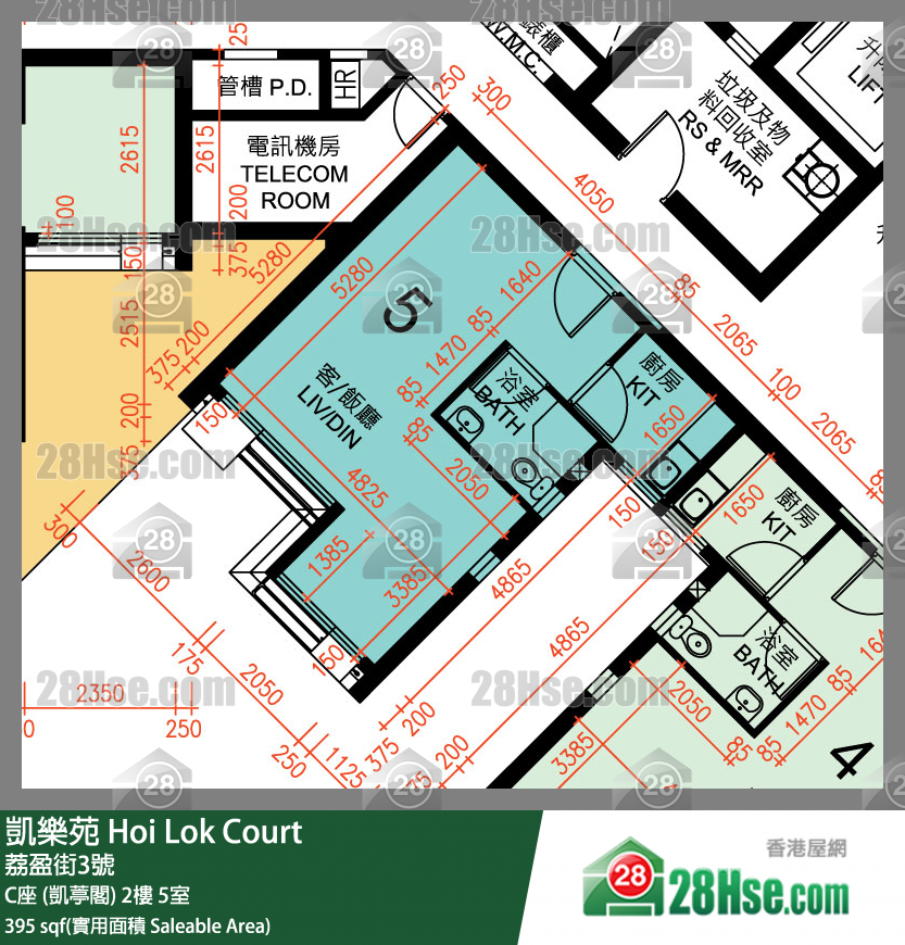 凱樂苑 C座 (凱葶閣) 2樓 5室 平面圖
