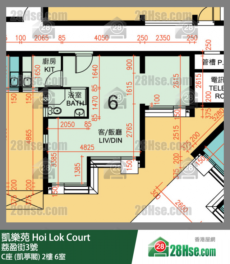 凱樂苑 C座 (凱葶閣) 2樓 6室 平面圖