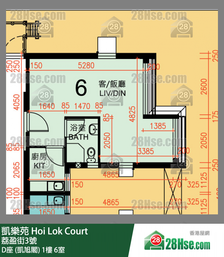 凱樂苑 D座 (凱旭閣) 1樓 6室 平面圖