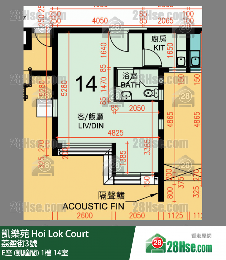 凱樂苑 E座 (凱曈閣) 1樓 14室 平面圖
