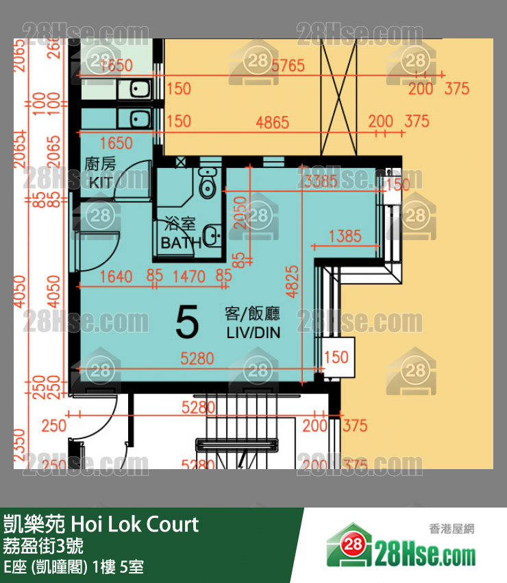 凱樂苑 E座 (凱曈閣) 1樓 5室 平面圖