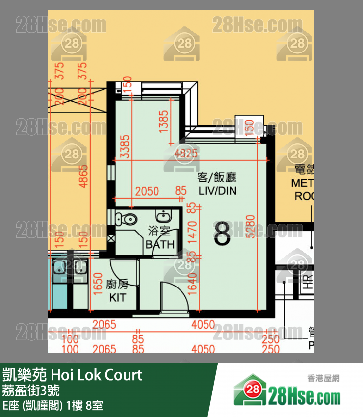 凱樂苑 E座 (凱曈閣) 1樓 8室 平面圖