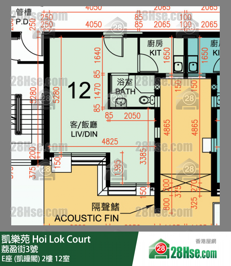 凱樂苑 E座 (凱曈閣) 2樓 12室 平面圖