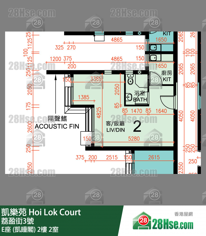 凱樂苑 E座 (凱曈閣) 2樓 2室 平面圖