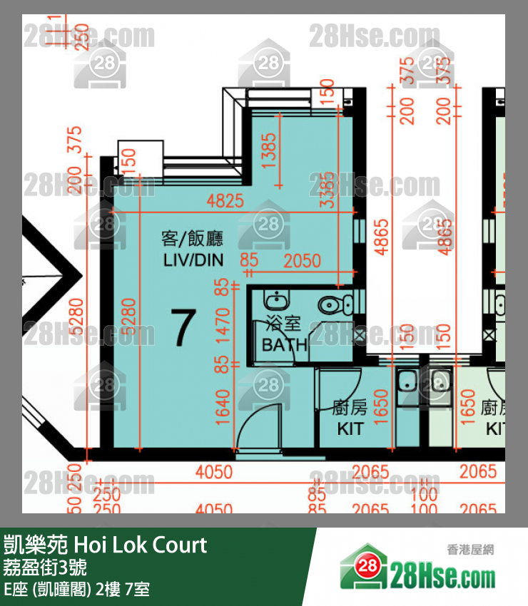 凱樂苑 E座 (凱曈閣) 2樓 7室 平面圖