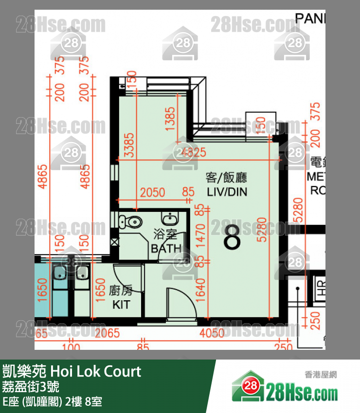 凱樂苑 E座 (凱曈閣) 2樓 8室 平面圖