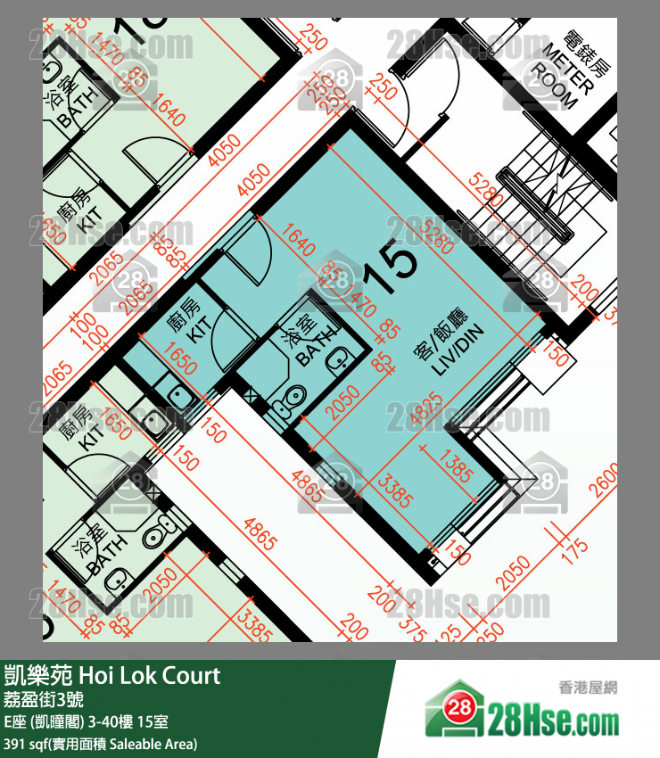 凱樂苑 E座 (凱曈閣) 25樓 15室 平面圖