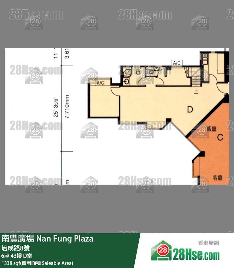 南豐廣場 6座43樓 D室 平面圖