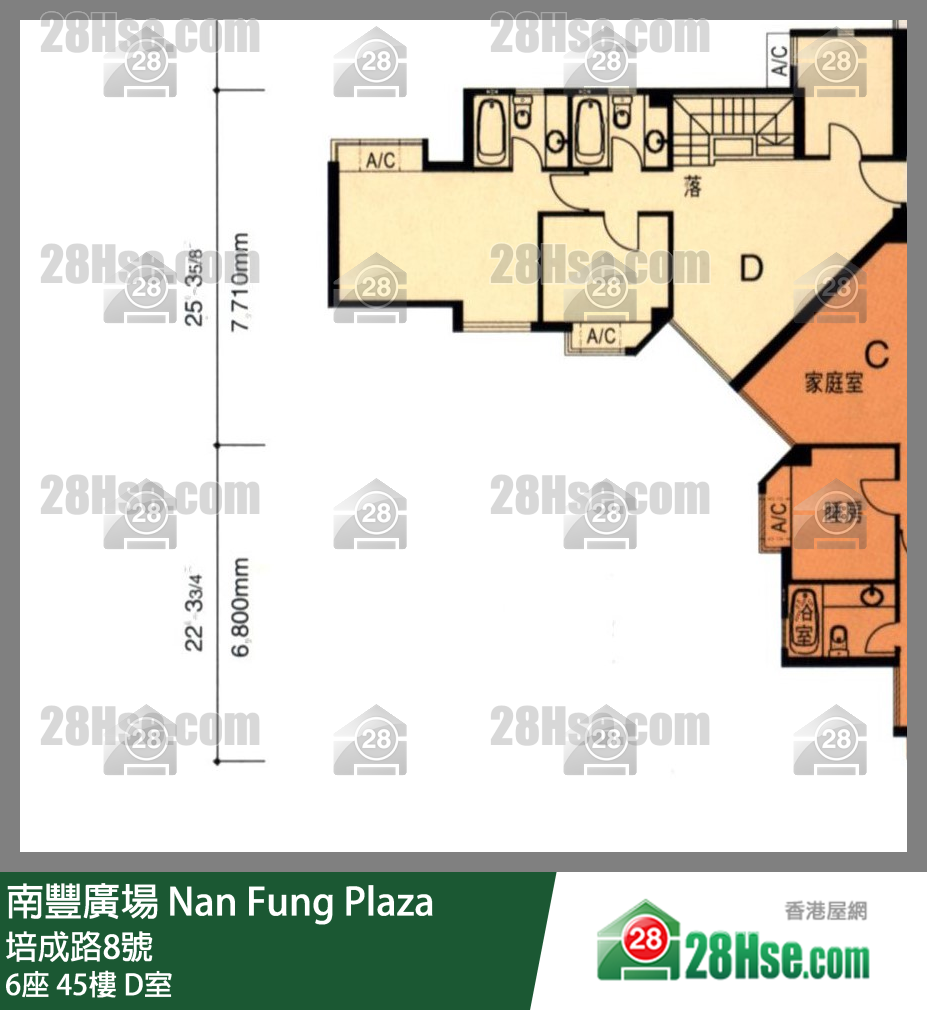 南豐廣場 6座45樓 D室 平面圖