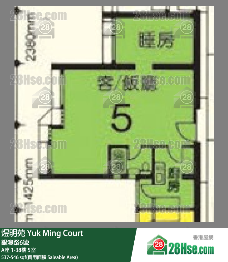 煜明苑 A座32樓 5室 平面圖