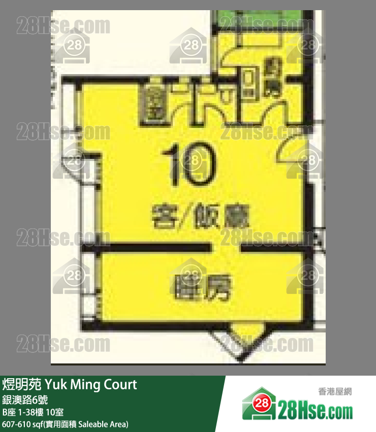 煜明苑 B座27樓 10室 平面圖