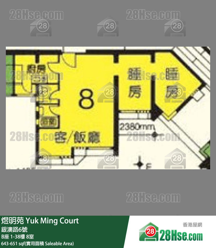 煜明苑 单位平面图(由 28Hse 提供)