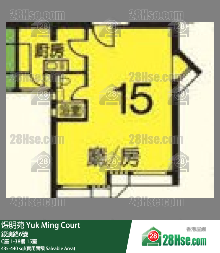 煜明苑 单位平面图(由 28Hse 提供)