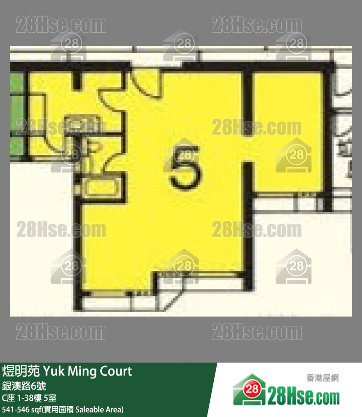 煜明苑 C座9樓 5室 平面圖