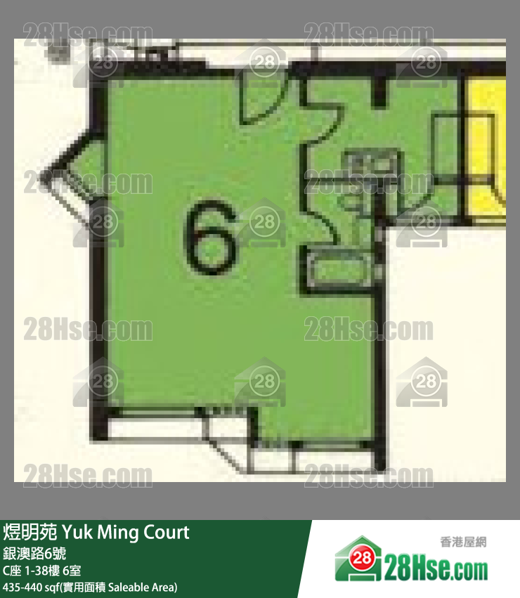 煜明苑 C座37樓 6室 平面圖