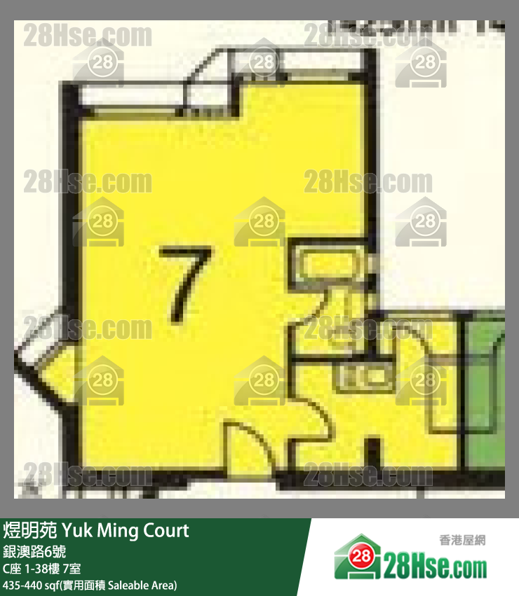 煜明苑 C座30樓 7室 平面圖