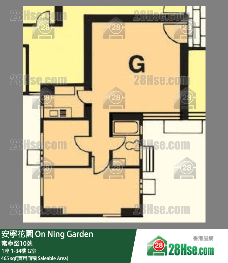 安寧花園 1座24樓 G室 平面圖