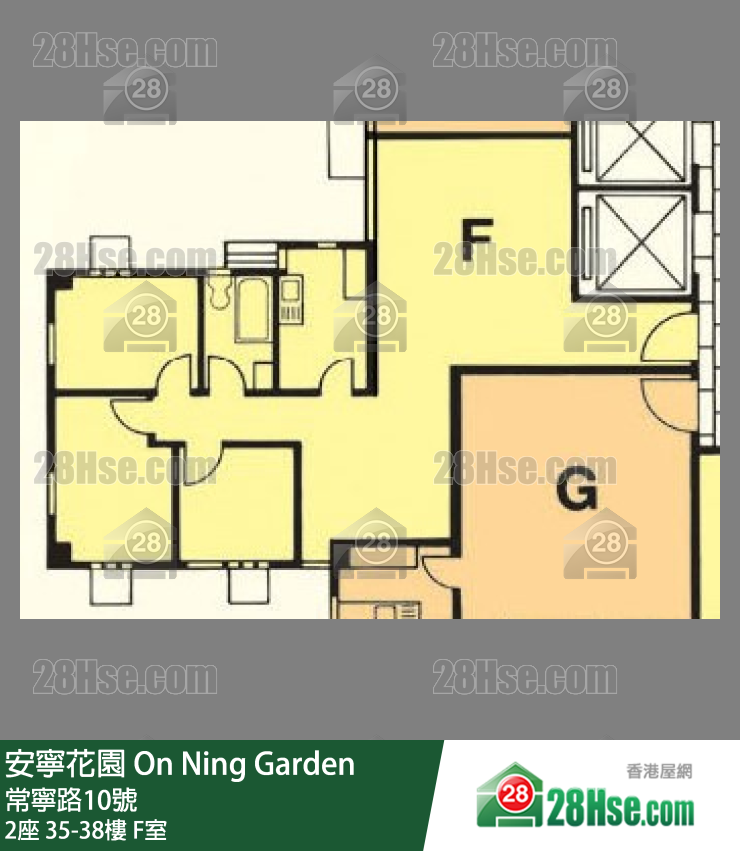 安寧花園 2座38樓 F室 平面圖