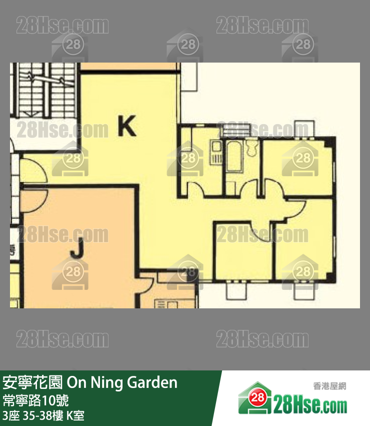 安寧花園 3座38樓 K室 平面圖