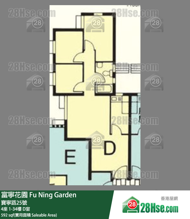 富宁花园 4座20楼 D室 平面图