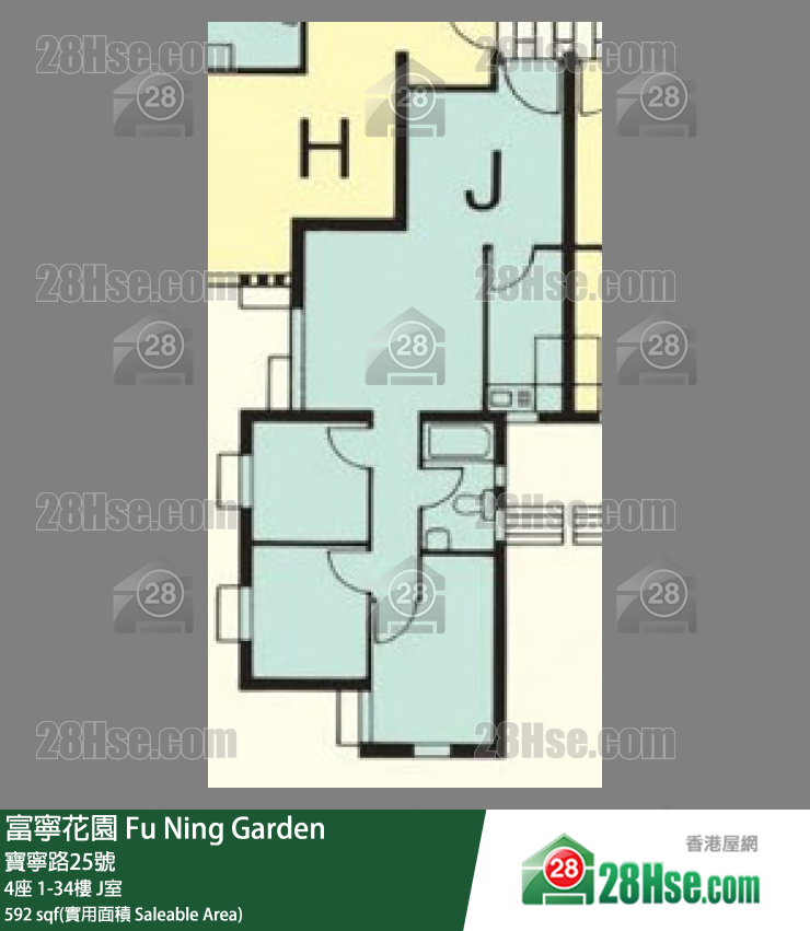 富寧花園 4座30樓 J室 平面圖