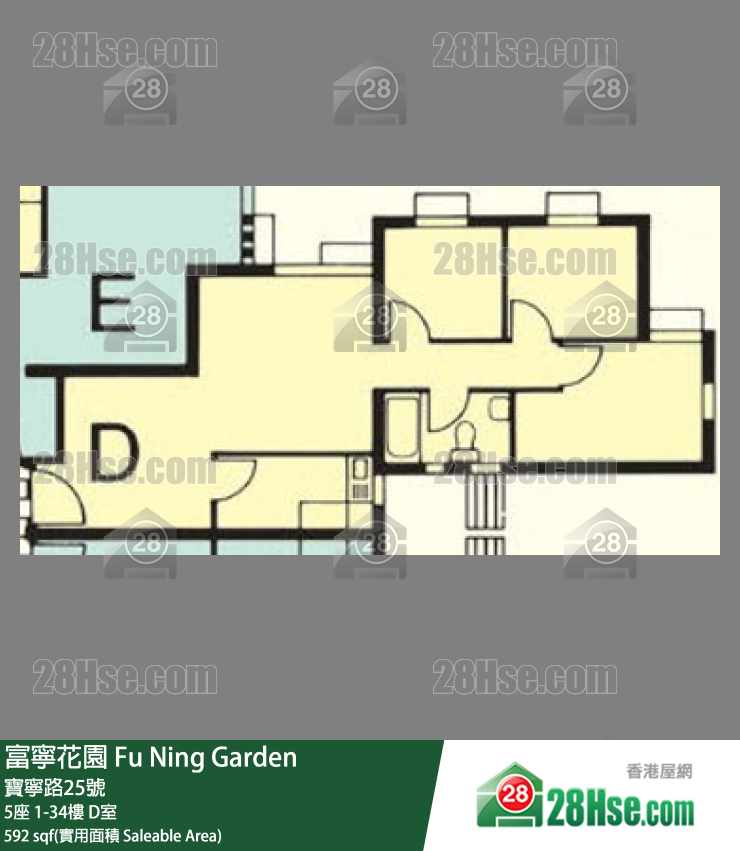 富宁花园 5座25楼 D室 平面图