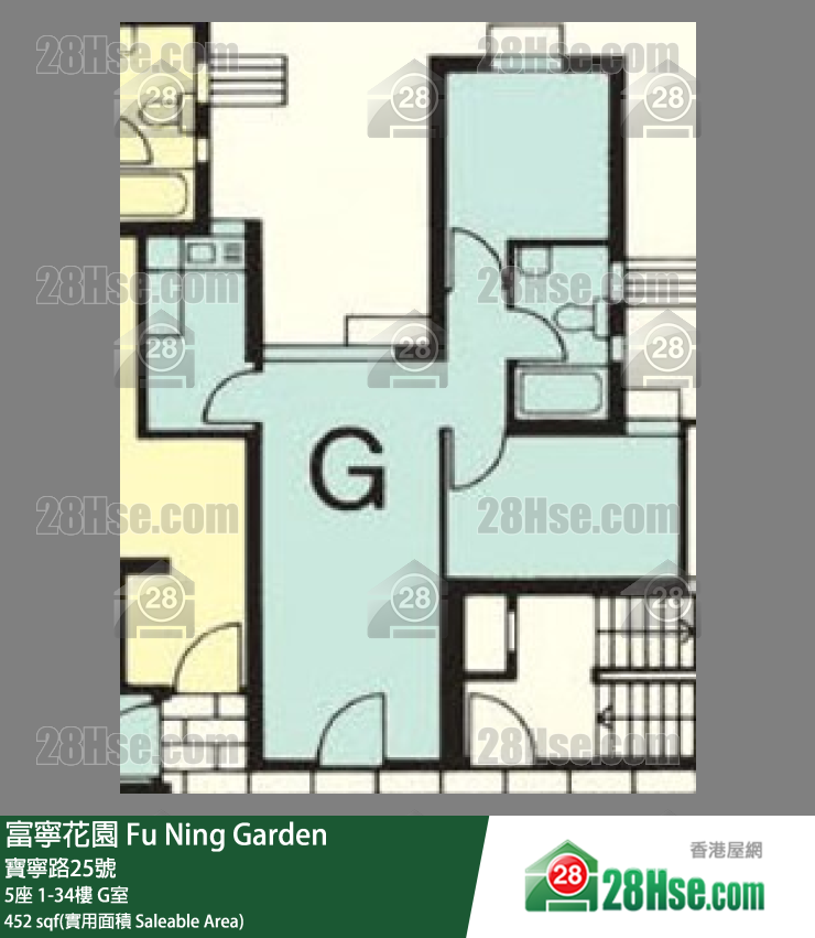 富宁花园 5座22楼 G室 平面图