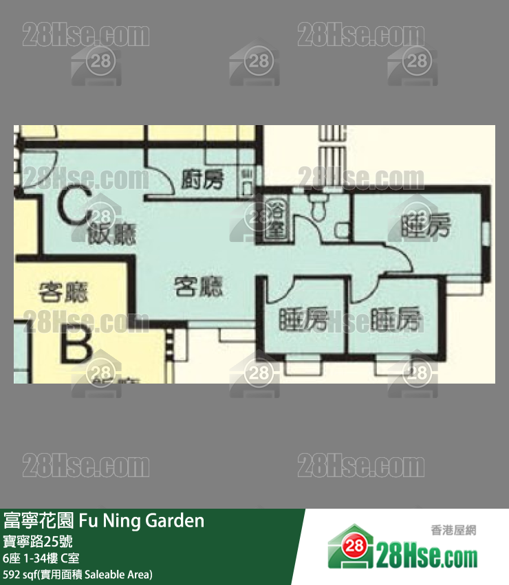富宁花园 6座20楼 C室 平面图