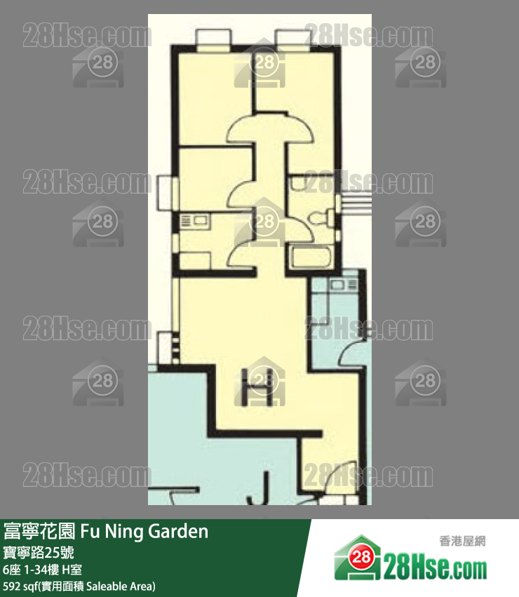 富宁花园 6座9楼 H室 平面图