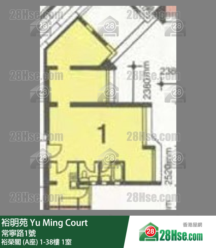 裕明苑 裕榮閣 (A座)17樓 1室 平面圖