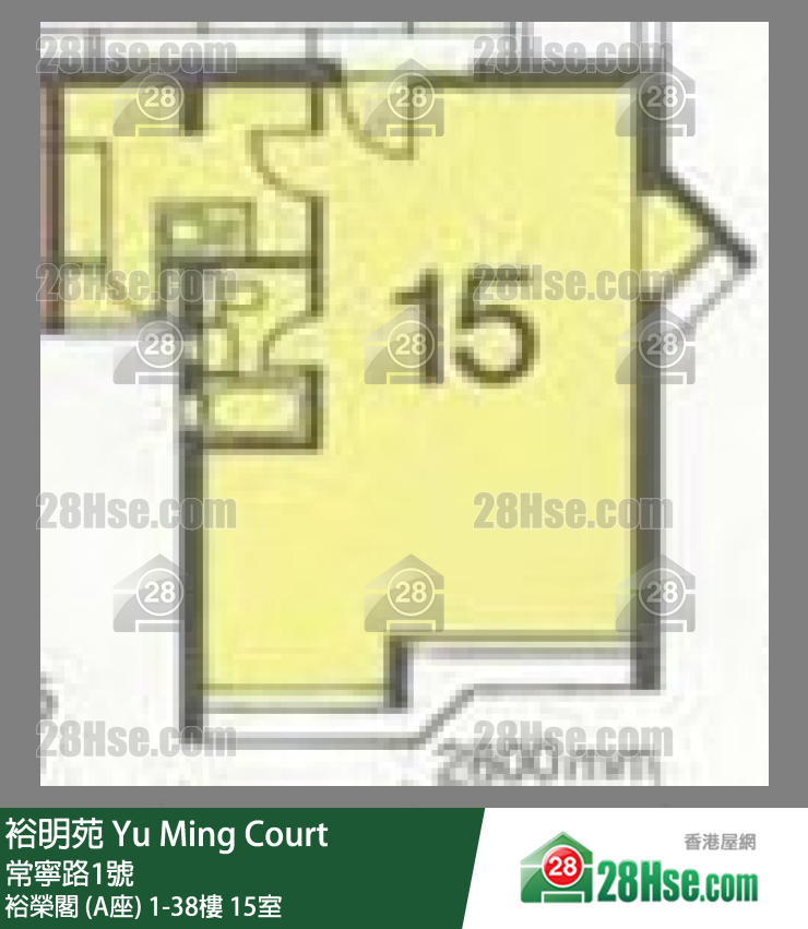 裕明苑 裕榮閣 (A座)16樓 15室 平面圖