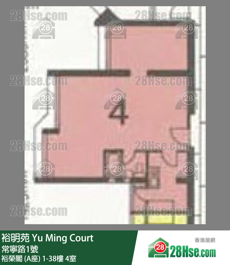 裕明苑 裕榮閣 (A座)14樓 4室 平面圖