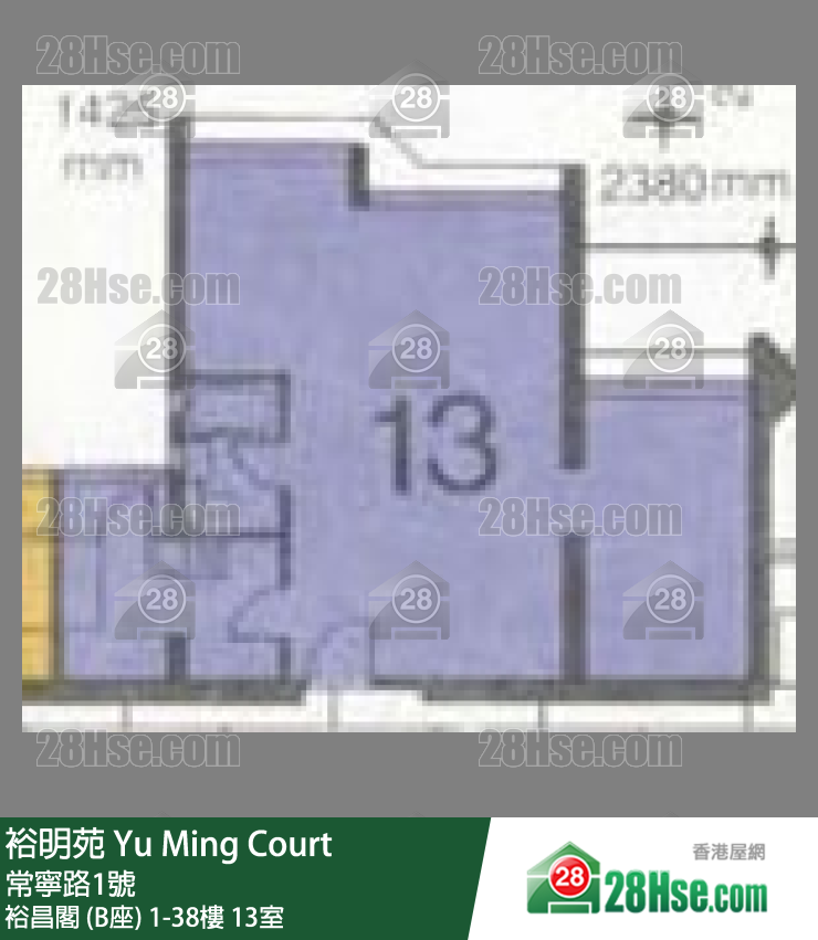 裕明苑 单位平面图(由 28Hse 提供)