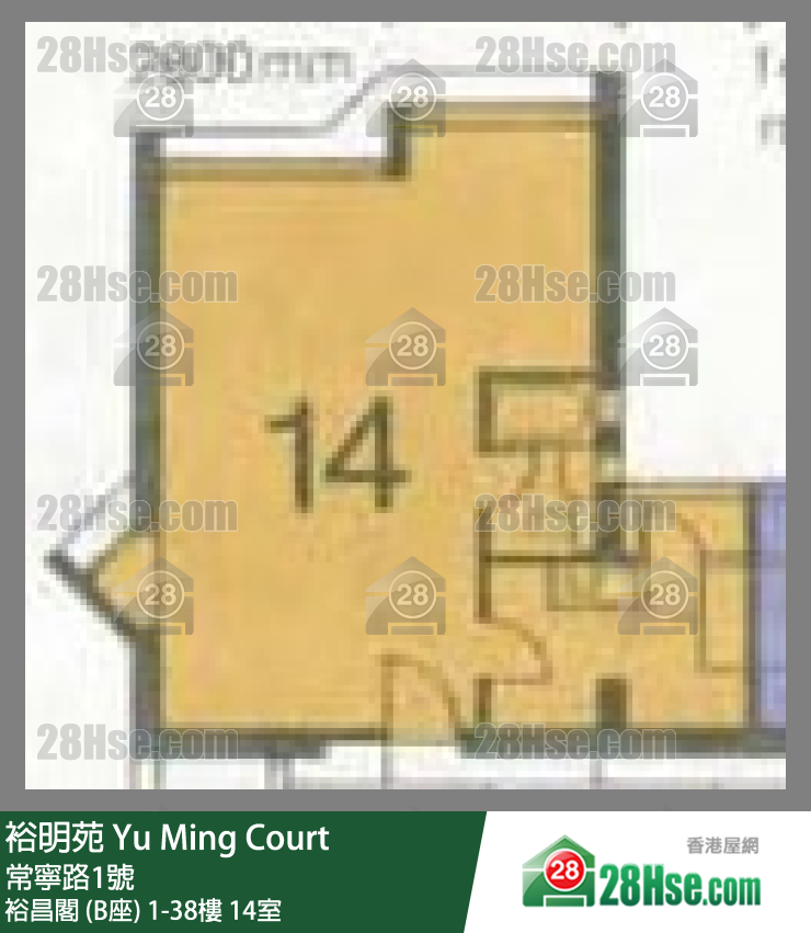 裕明苑 裕昌閣 (B座)6樓 14室 平面圖