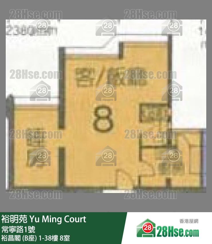 裕明苑 裕昌閣 (B座) 30樓 8室 平面圖