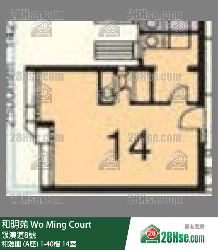 和明苑 和逸阁 (A座)28楼 14室 平面图