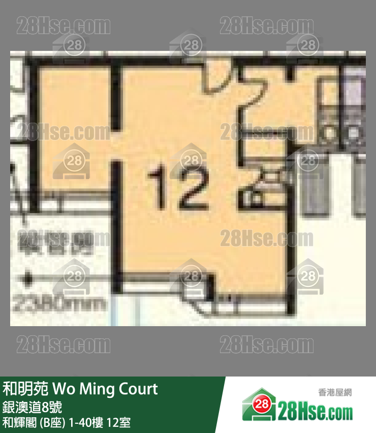 和明苑 和輝閣 (B座)38樓 12室 平面圖