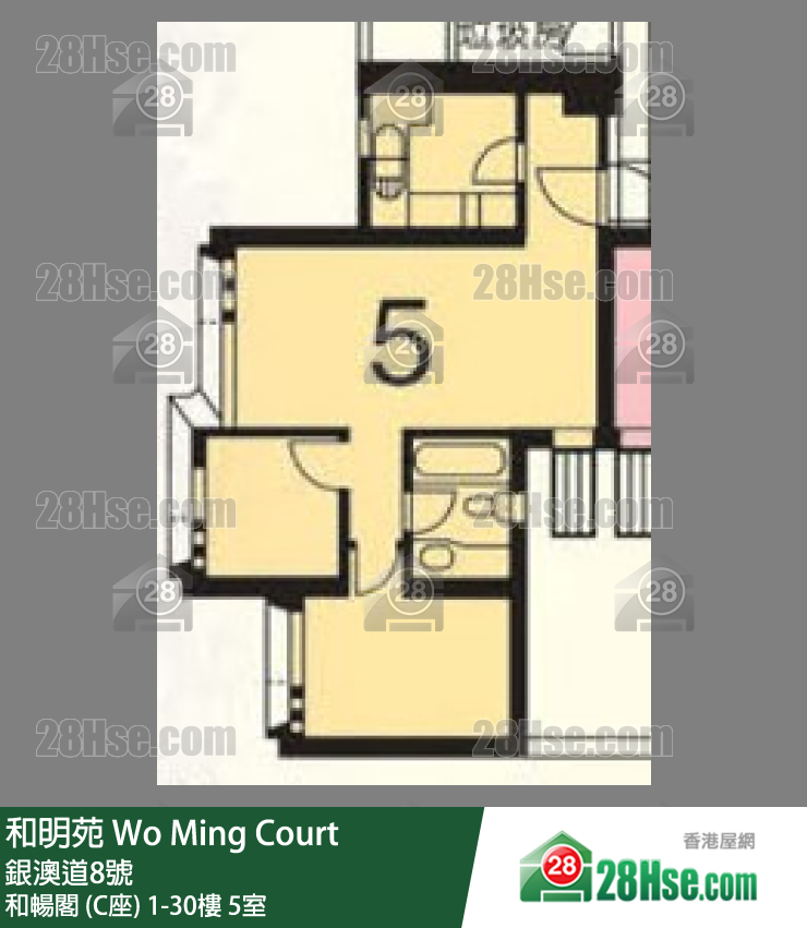 和明苑 和暢閣 (C座) 23樓 5室 平面圖
