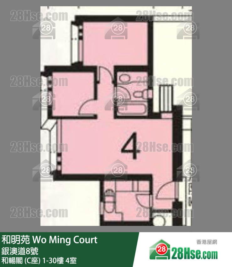 和明苑 和暢閣 (C座)17樓 4室 平面圖