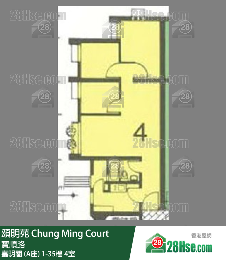 頌明苑 嘉明閣 (A座)30樓 4室 平面圖